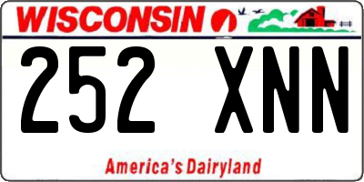 WI license plate 252XNN