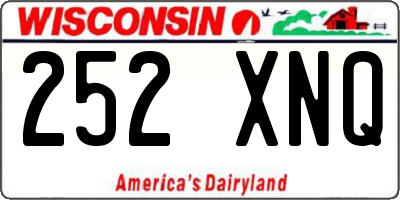 WI license plate 252XNQ
