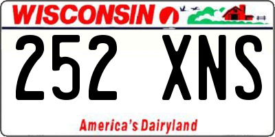 WI license plate 252XNS