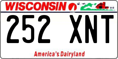 WI license plate 252XNT