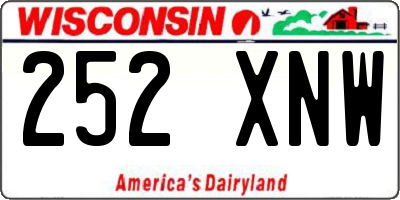 WI license plate 252XNW