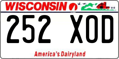 WI license plate 252XOD