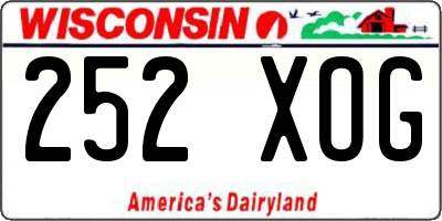 WI license plate 252XOG