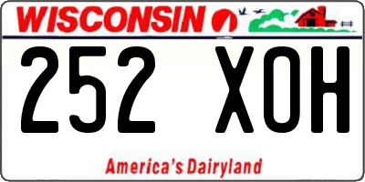 WI license plate 252XOH