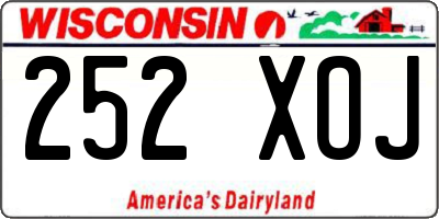 WI license plate 252XOJ
