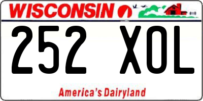 WI license plate 252XOL