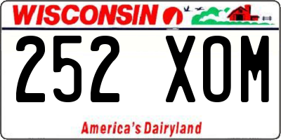 WI license plate 252XOM