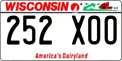 WI license plate 252XOO