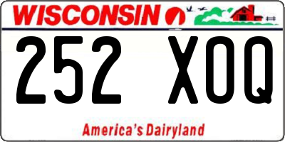 WI license plate 252XOQ