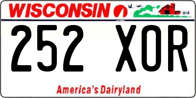 WI license plate 252XOR