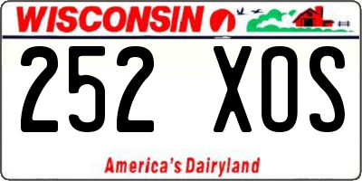 WI license plate 252XOS
