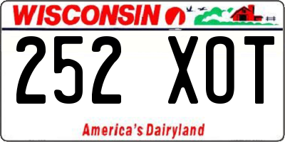 WI license plate 252XOT