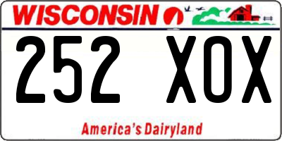 WI license plate 252XOX