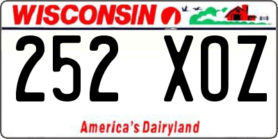 WI license plate 252XOZ