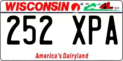 WI license plate 252XPA