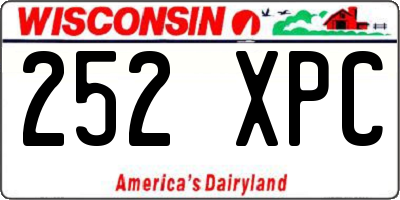WI license plate 252XPC