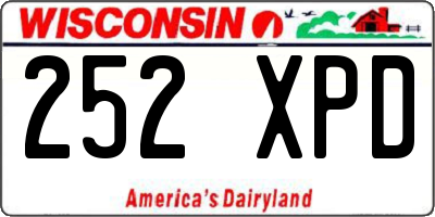 WI license plate 252XPD