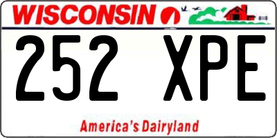 WI license plate 252XPE