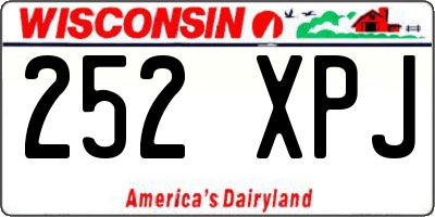 WI license plate 252XPJ