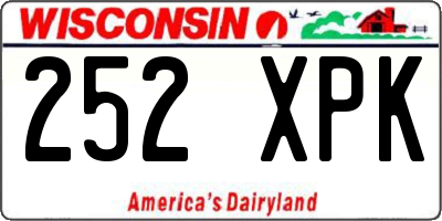 WI license plate 252XPK