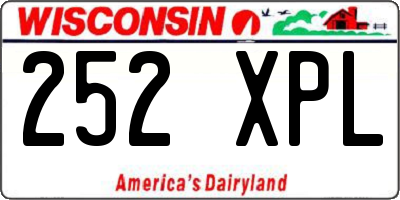 WI license plate 252XPL