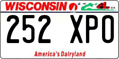 WI license plate 252XPO