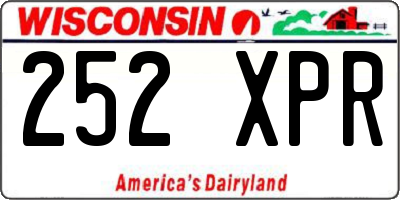 WI license plate 252XPR