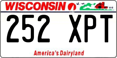 WI license plate 252XPT