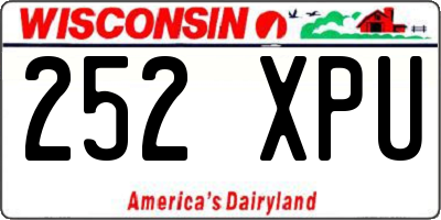 WI license plate 252XPU