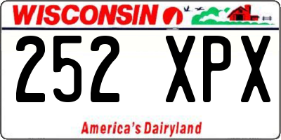 WI license plate 252XPX
