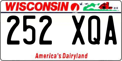 WI license plate 252XQA