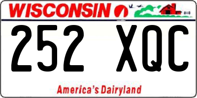 WI license plate 252XQC