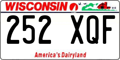WI license plate 252XQF
