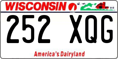 WI license plate 252XQG