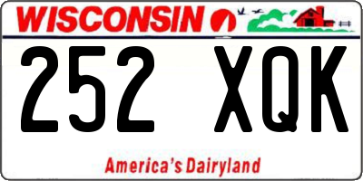 WI license plate 252XQK