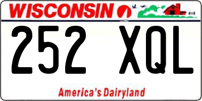 WI license plate 252XQL