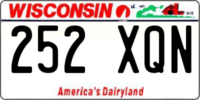 WI license plate 252XQN