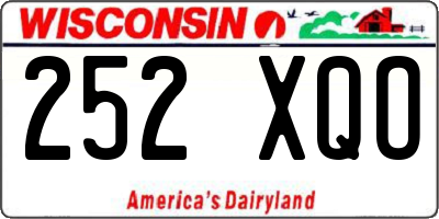 WI license plate 252XQO