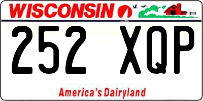WI license plate 252XQP
