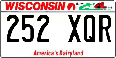 WI license plate 252XQR