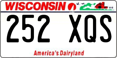 WI license plate 252XQS