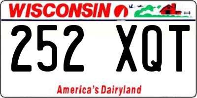 WI license plate 252XQT