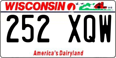 WI license plate 252XQW