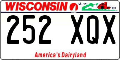 WI license plate 252XQX