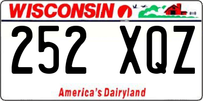 WI license plate 252XQZ