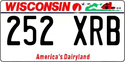 WI license plate 252XRB