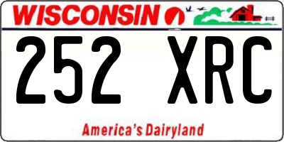 WI license plate 252XRC