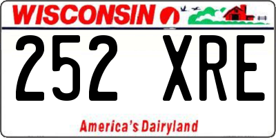 WI license plate 252XRE