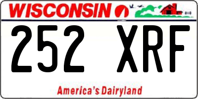 WI license plate 252XRF