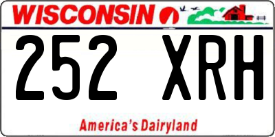 WI license plate 252XRH